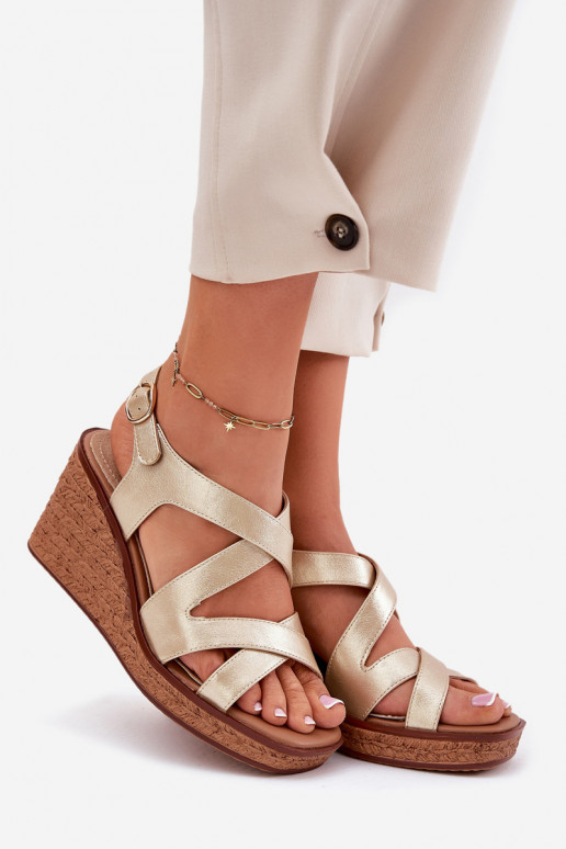 Dames sandalen Op de INig Sergio Leone SK223 gouden kleur