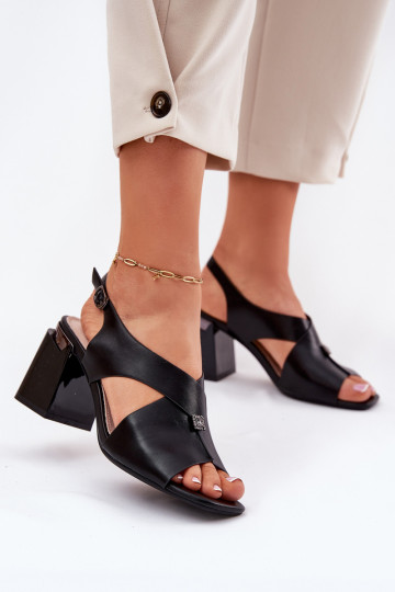 Elegante dames hoge hak sandaaltjes, Vinceza 62238, zwarte kleur 2