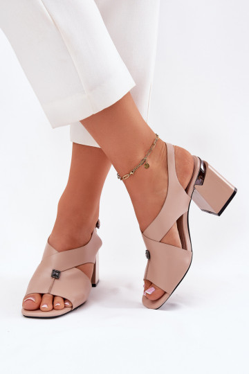 Elegante dames hoge hak sandaaltjes, Vinceza 62238, zandkleur 2