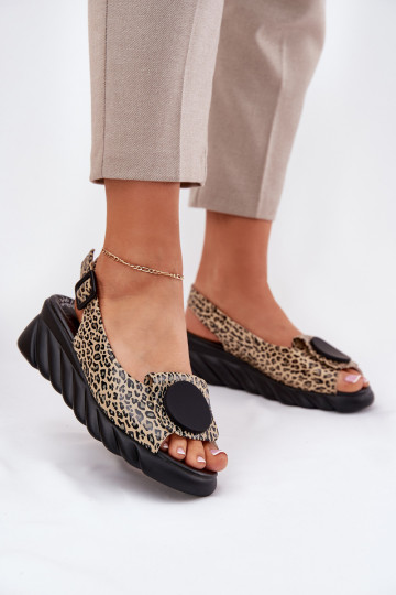 sandalen Z Opturalnej Skóry Op de INig Artiker 56C2186 met luipaardbontpatronen 2