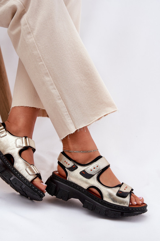 Dames sandalen Dames Z met lijmbevestigingami Artiker 56C0469 gouden kleur