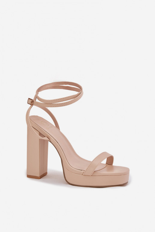 Dames sandalen Op Z met strepenem beige Fevenne Dames sandalen Op Z met strepenem beige Fevenne