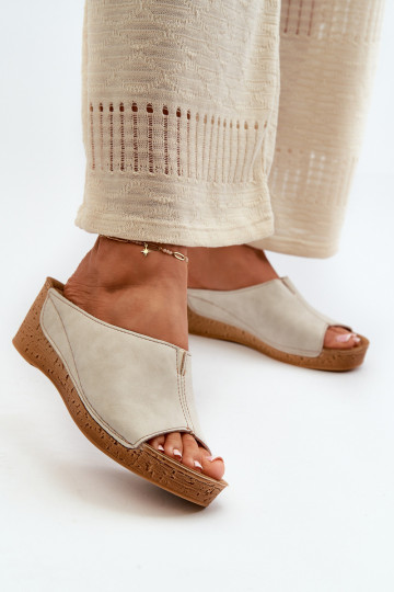 Comfortabele damespantoffels Op de INig Inblu NG000002 beige