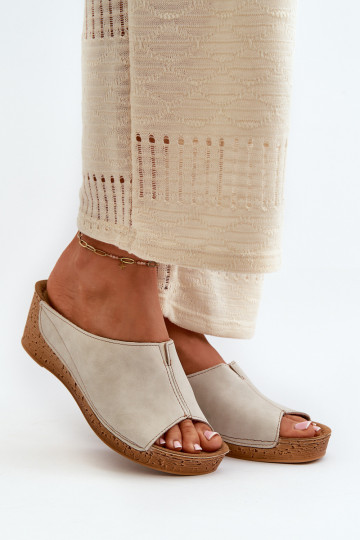 Comfortabele damespantoffels Op de INig Inblu NG000002 beige 2
