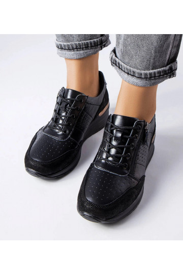 Zwarte leren instap laarzen... 2