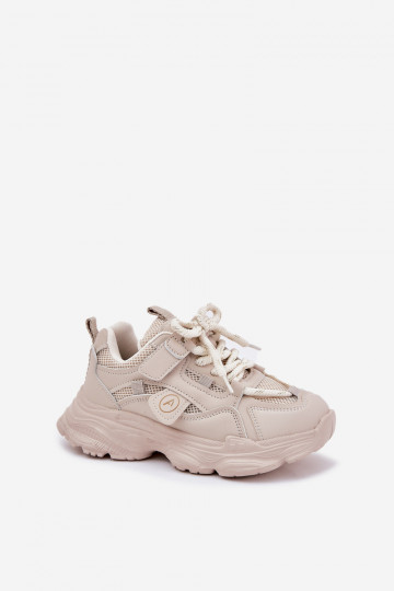 Sneakers model schoenen Kinderen met platform beige Hanomess