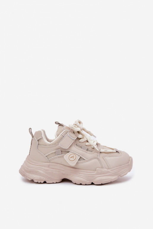 Sneakers model schoenen Kinderen met platform beige Hanomess