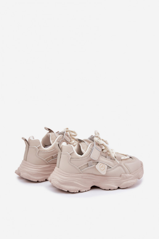 Sneakers model schoenen Kinderen met platform beige Hanomess