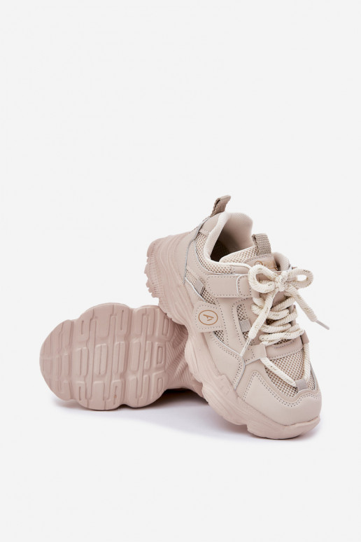 Sneakers model schoenen Kinderen met platform beige Hanomess