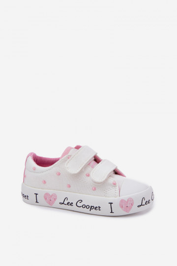 Witte dames casual schoenen met enkellaarsjes, Lee Cooper LCIN-25-31-3461L