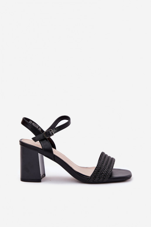 Damessandalen met hoge hakken met sprankelende gaten I Plecionką Vinceza 62228 zInart