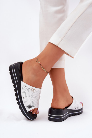 Leren pantoffels Dames Op de INig Vinceza 41477 Initte kleur 2