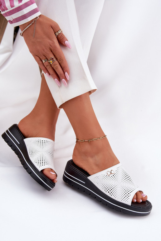 Leren pantoffels Dames Op de INig Vinceza 41477 Initte kleur Leren pantoffels Dames Op de INig Vinceza 41477 Initte kleur