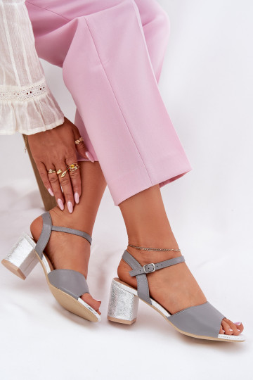 Damessandalen met hoge hakken Vinceza 20275 grijs