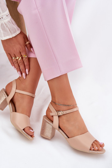 Damessandalen met hoge hakken Vinceza 20275 beige