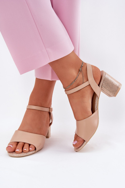 Damessandalen met hoge hakken Vinceza 20275 beige