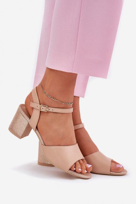 Damessandalen met hoge hakken Vinceza 20275 beige