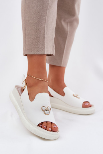 Witte dames schoenen met ornamenten, Vinceza 66757 2