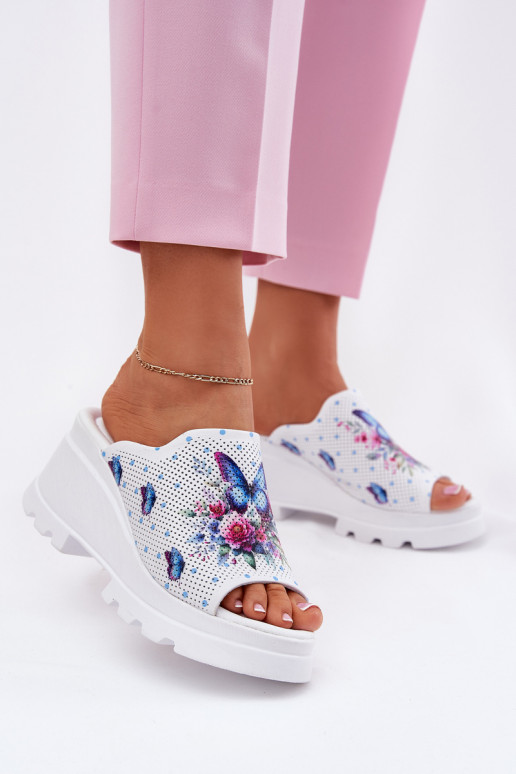 Leren pantoffels Dames Op de INig Artiker 56C0428 Initte kleur Leren pantoffels Dames Op de INig Artiker 56C0428 Initte kleur