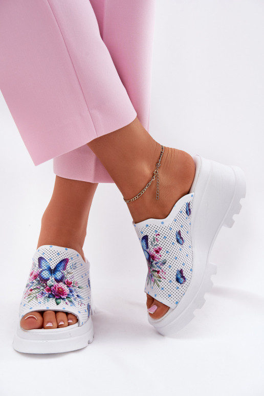 Leren pantoffels Dames Op de INig Artiker 56C0428 Initte kleur Leren pantoffels Dames Op de INig Artiker 56C0428 Initte kleur