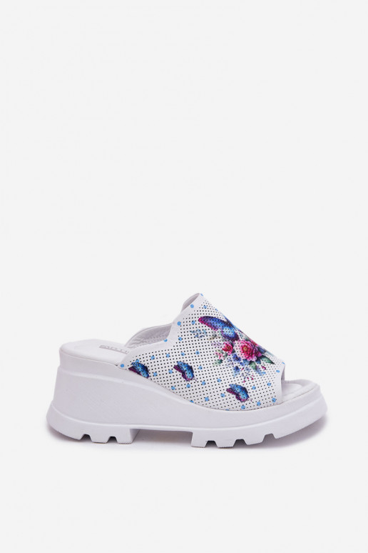 Leren pantoffels Dames Op de INig Artiker 56C0428 Initte kleur Leren pantoffels Dames Op de INig Artiker 56C0428 Initte kleur