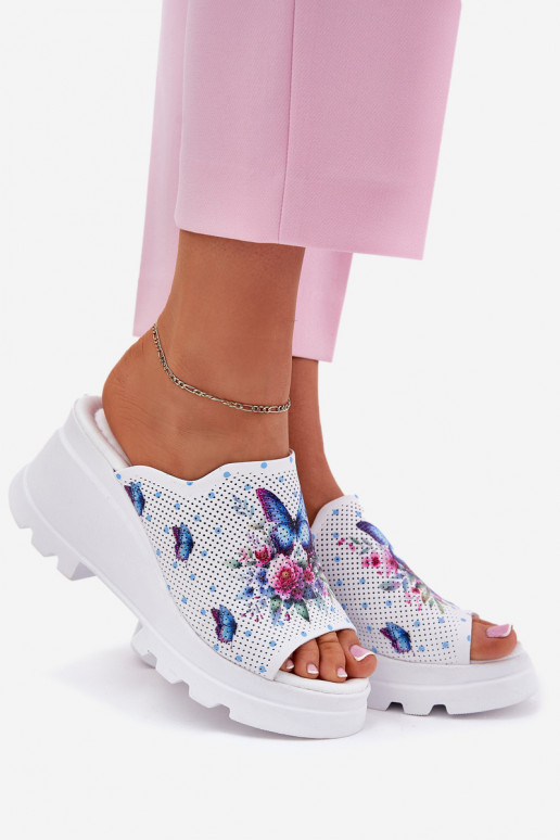 Leren pantoffels Dames Op de INig Artiker 56C0428 Initte kleur Leren pantoffels Dames Op de INig Artiker 56C0428 Initte kleur