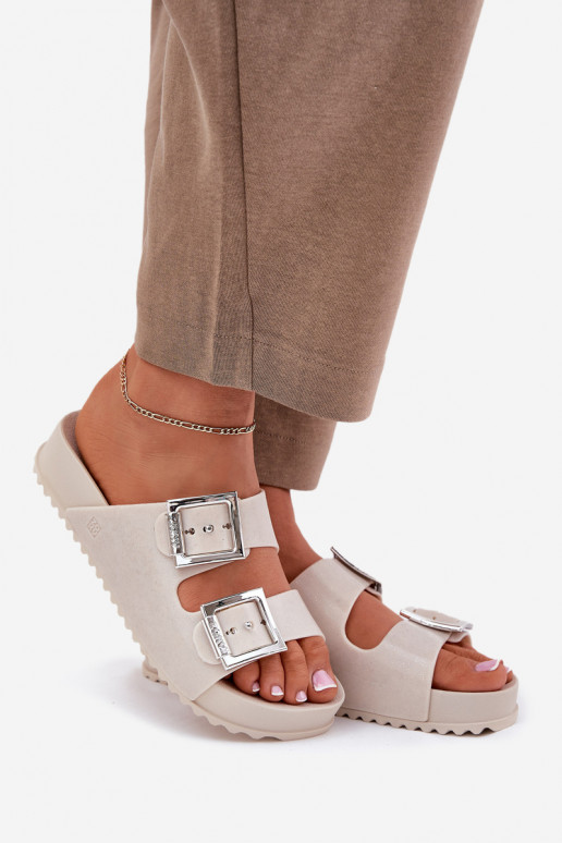 Geurig Damespantoffels met gespen En glitter ZAXY RR285056 beige