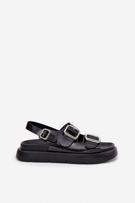 Leer Gelakte sandalen voor dames met gespen Big Star RR274662 zInart