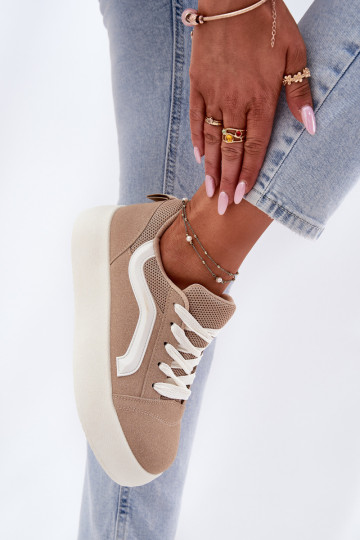 Sneakers model schoenen Dames met platform kaki kleuren Tellnira 2