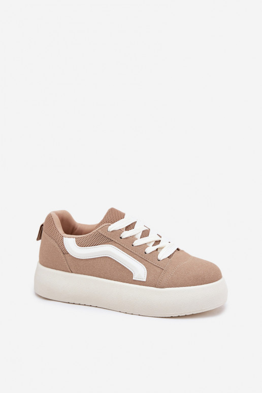 Sneakers model schoenen Dames met platform kaki kleuren Tellnira