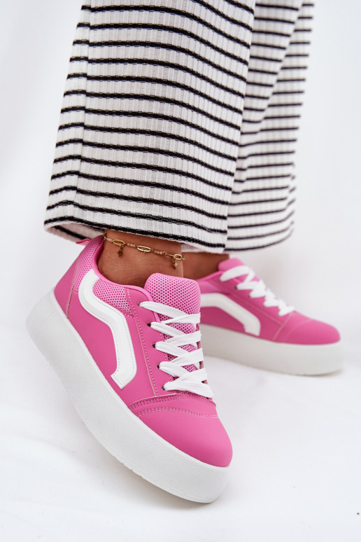 Sneakers model schoenen Dames met platform roze Tellnira