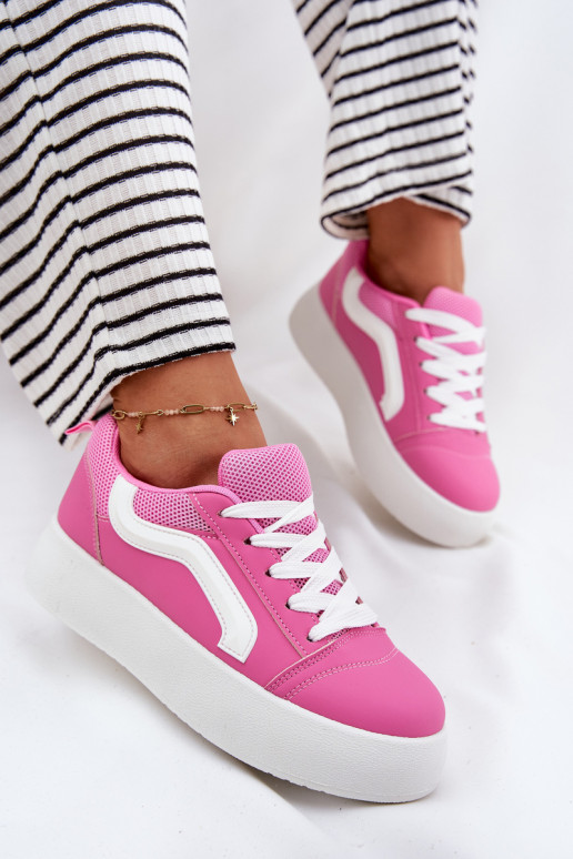 Sneakers model schoenen Dames met platform roze Tellnira