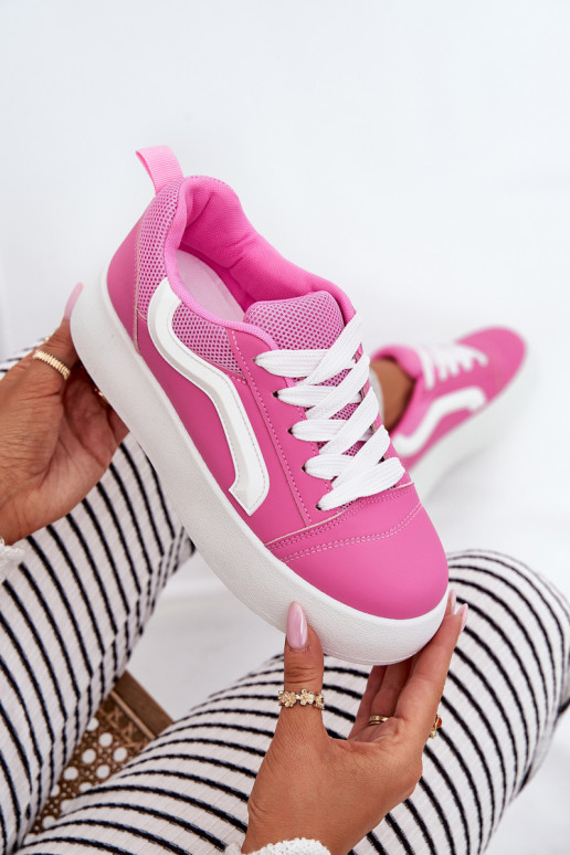 Sneakers model schoenen Dames met platform roze Tellnira