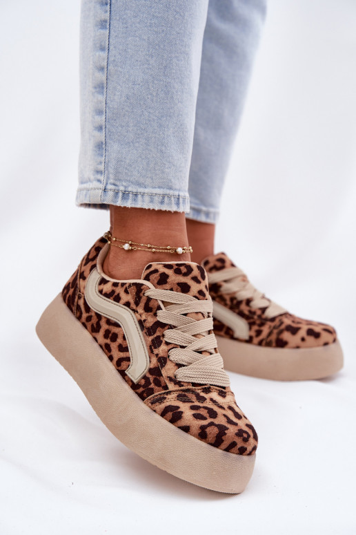 Sneakers model schoenen Dames met platform met luipaardbontpatronen Tellnira Sneakers model schoenen Dames met platform met luipaardbontpatronen Tellnira