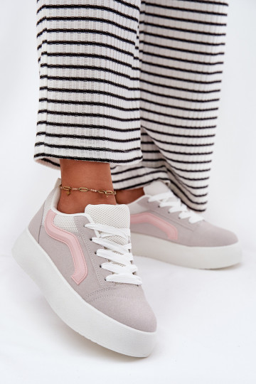 Sneakers model schoenen Dames met platform grijs Tellnira