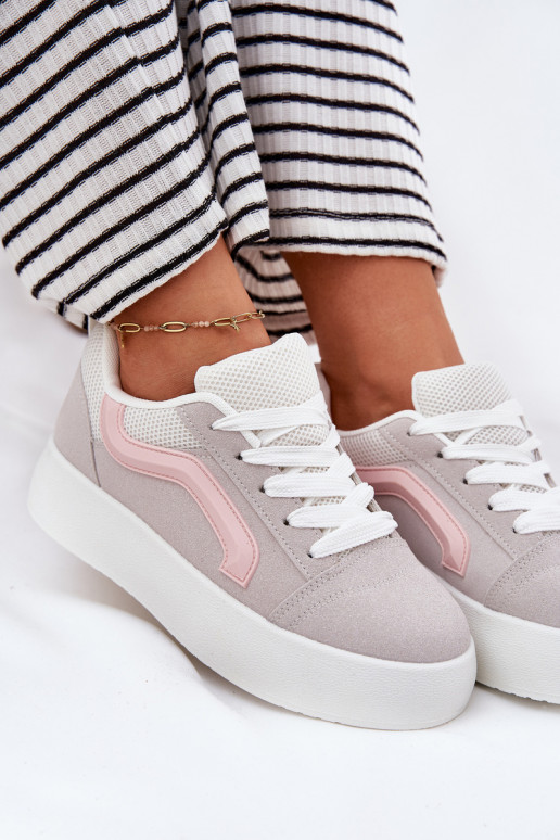 Sneakers model schoenen Dames met platform grijs Tellnira