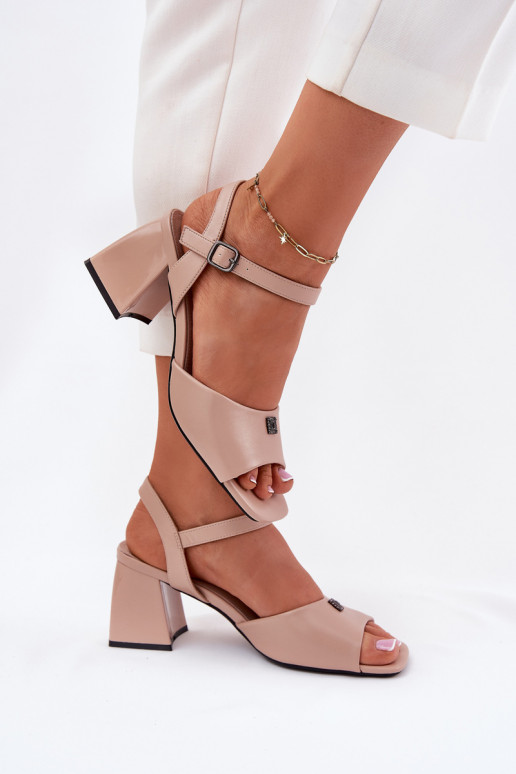 Damessandalen met hoge hakken Vinceza 62235 beige