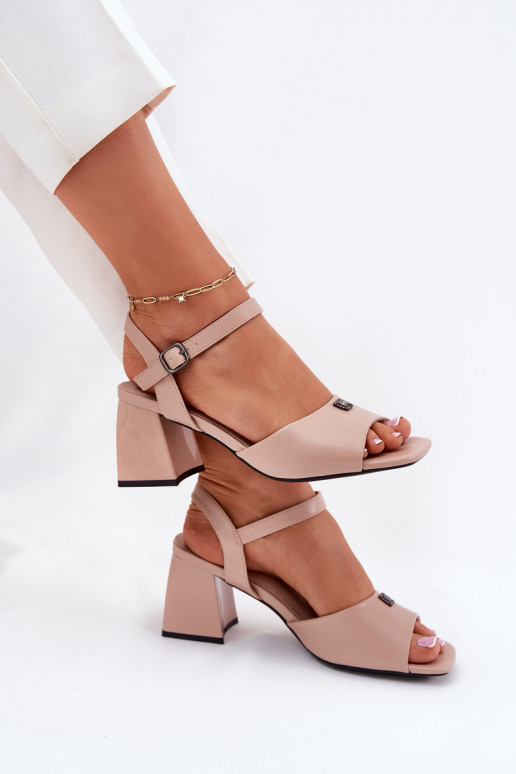 Damessandalen met hoge hakken Vinceza 62235 beige