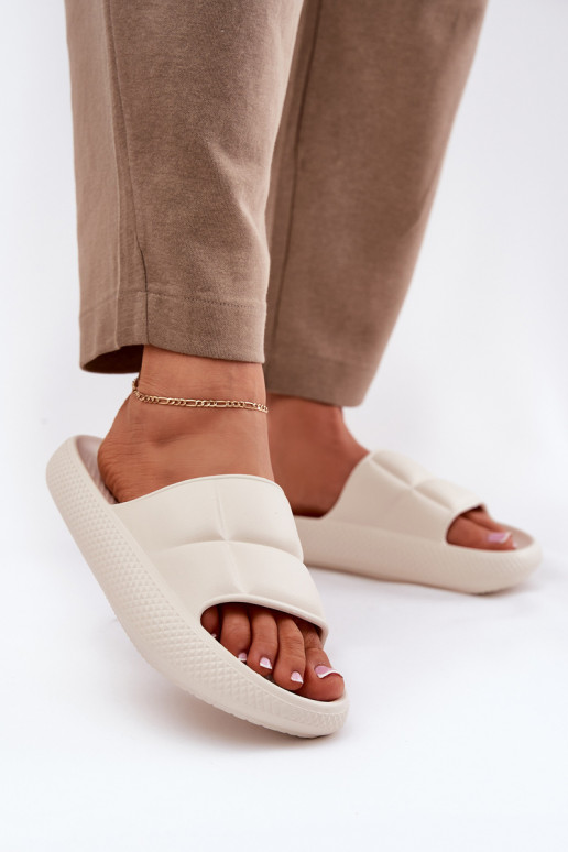 LichtgeInicht pantoffels Damespantoffels LEE MAYA SLIDER INOMEN LOIN 50251016 beige