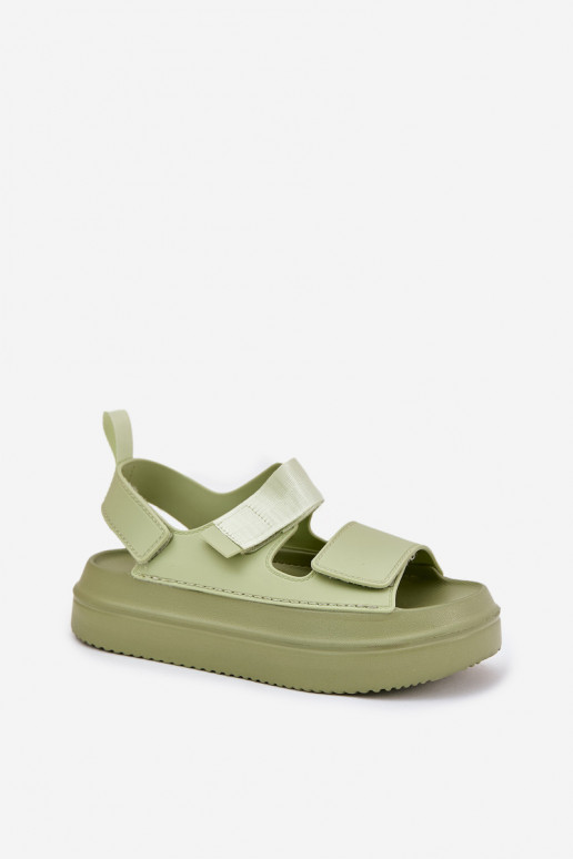 Dames sandalen met platform Z met lijmbevestigingami groene kleur Nitepira