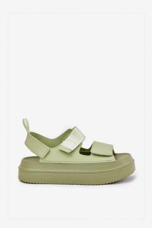Dames sandalen met platform Z met lijmbevestigingami groene kleur Nitepira