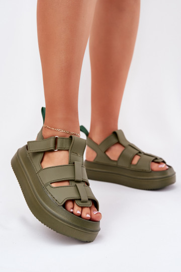 Dames sandalen met platform groene kleur Nitavelia 2
