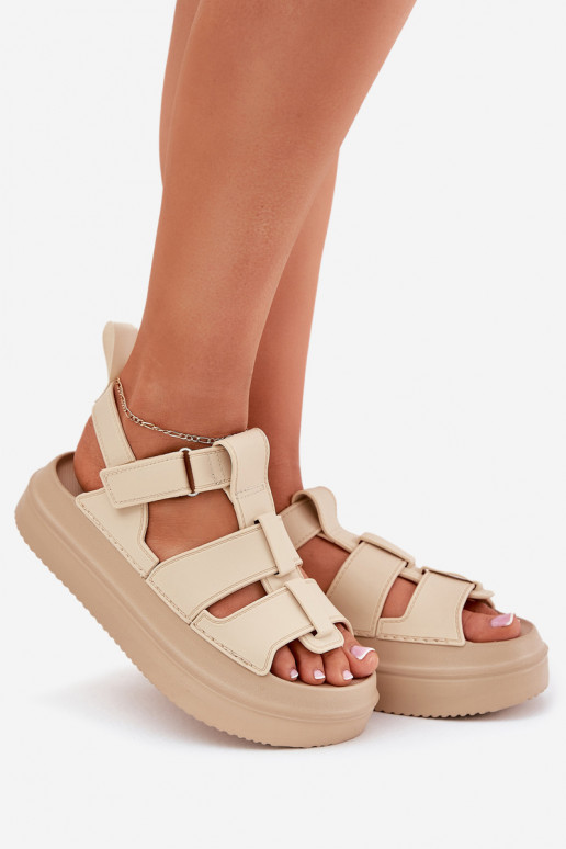Dames sandalen met platform beige Nitavelia