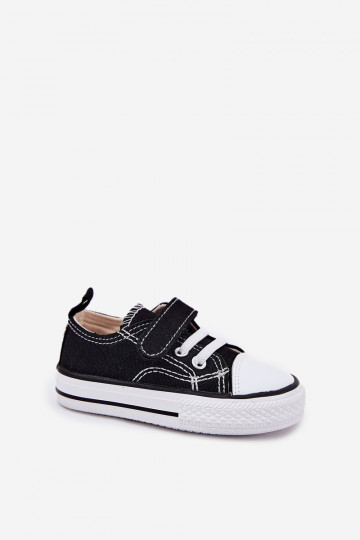 Zwarte kinder sneakers met klittenband, "Obidana"