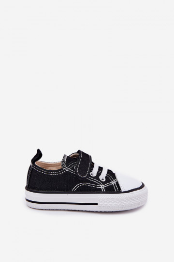Zwarte kinder sneakers met klittenband, "Obidana" 2