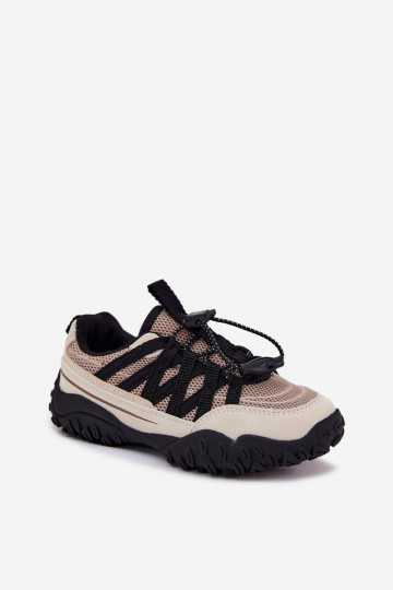 Beige kinder sportieve schoenen met rits, "Įjungtanelita"