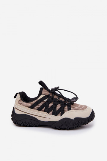 Beige kinder sportieve schoenen met rits, "Įjungtanelita" 2