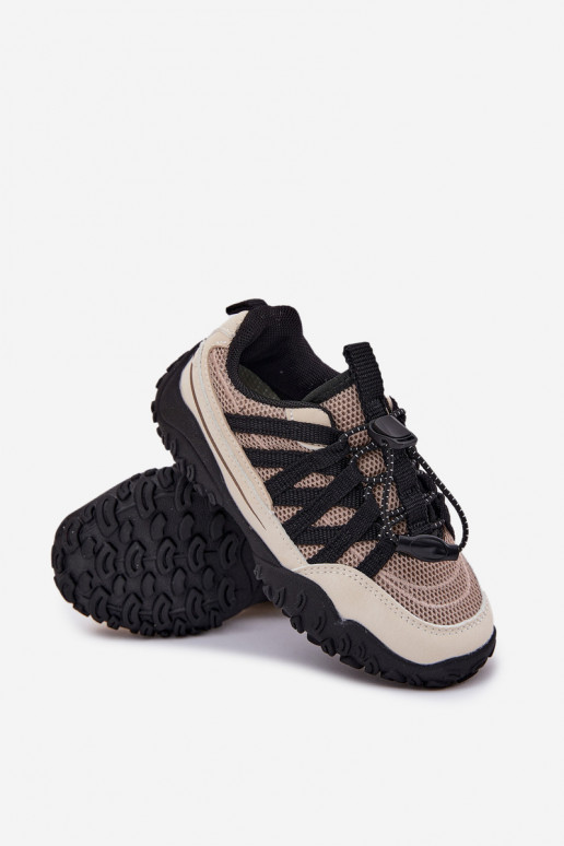 Sneakers model schoenen Kinderen met trekkoord beige Opnelita