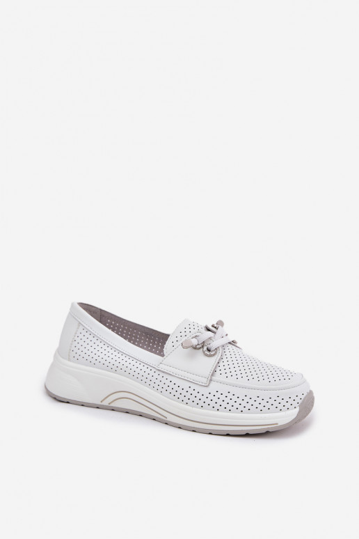 Leer schoenen Gemaakt van natuurlijk leer met platform Artiker 56C2101 Initte kleur