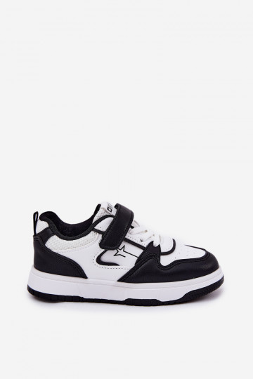 Wit-zwart kinder sportieve schoenen, Big Star RR374052 2